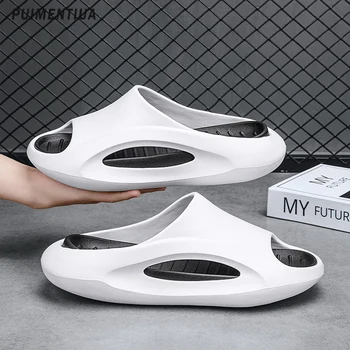2023 të Reja të Verës Sneaker Pantofla Për Njerëzit e Trashë Fund Platformë Slides Butë EVA Uritur Unisex Sandale Sportive Rastësor Këpucë Plazh