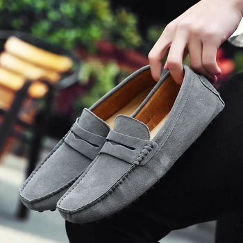 Markë Të Modës Verore Stil Të Butë Moccasins Njerëzit Loafers Cilësi Të Lartë Genuine Lëkure Këpucë Burra Banesa Gommino Makinës Këpucë
