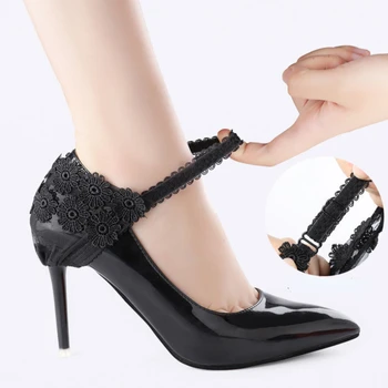 Sexy Dantella Takë të Lartë Pako lidhëse këpucësh për Gratë Anti-trung të Rregullueshme Lule Këmbë të Mbuluar Fikse Këpucë të Elasticiteti të Lartë Thembra Laces