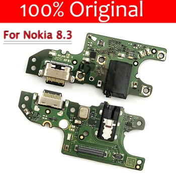 100% Origjinale Ngarkimin USB Port Ngarkuesin Bordit Përkul Kabllo Për Nokia 8.3 të Akuzuarve Plug Lidhës Me Mikrofon të shpejtë ngarkimit