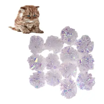 12Pcs Karamele Crinkle Topa Cat Lodra Interaktive Crinkle Pavarur Pet Kotele me Macen Lodra