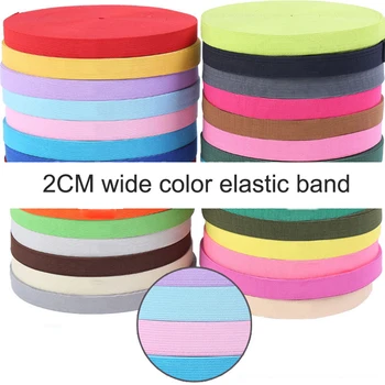 2M/shumë 20MM Ngjyra e Sheshtë Sideband Elastike Grupe qepëse pajisje Veshje e dasmës elastike kasetë për DIY lehonisë brendshme