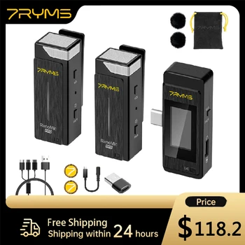 7RYMS Rimomic PRO Celulare Lavalier Mikrofon 2.4 G për kamera DSLR smartphones iPone Android vlogging mikrofon vs Shaka 150