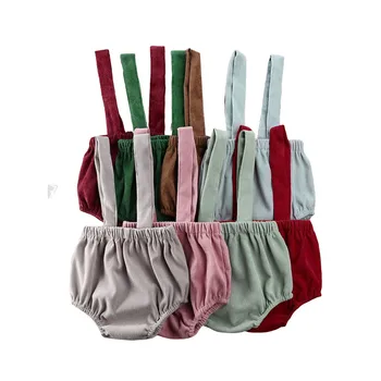 Citgeett Verës Baby Djemtë Rompers Vajzat Cute Corduroy Suspender Fëmijët e Baby Rroba Toddler pantallona të shkurtra Bottoms 0-24M