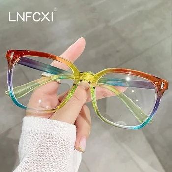 LNFCXI mënyrë të Re të Rainbow-it Nuanca Ngjyrë Sheshin Optik Anti-blu Syzet e Grave Vintage Syze Femra Spektakleve Oculos
