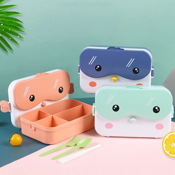 Në Shkollë Fëmijët E Bento Drekë Kuti Drejtkëndëshe Leakproof Plastike Anime Portativ Në Mikrovalë Ushqimi Enë Fëmijë Në Shkollë Lunchbox