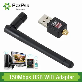 PzzPss 150Mbps USB 2.0 wi-fi Rrjetit pa Tel Kartë 802.11 b/g/n LAN Përshtatës Me Rotatable Antena Për Laptop PC Mini WiFi Dongle